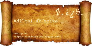 Vécsi Őszike névjegykártya